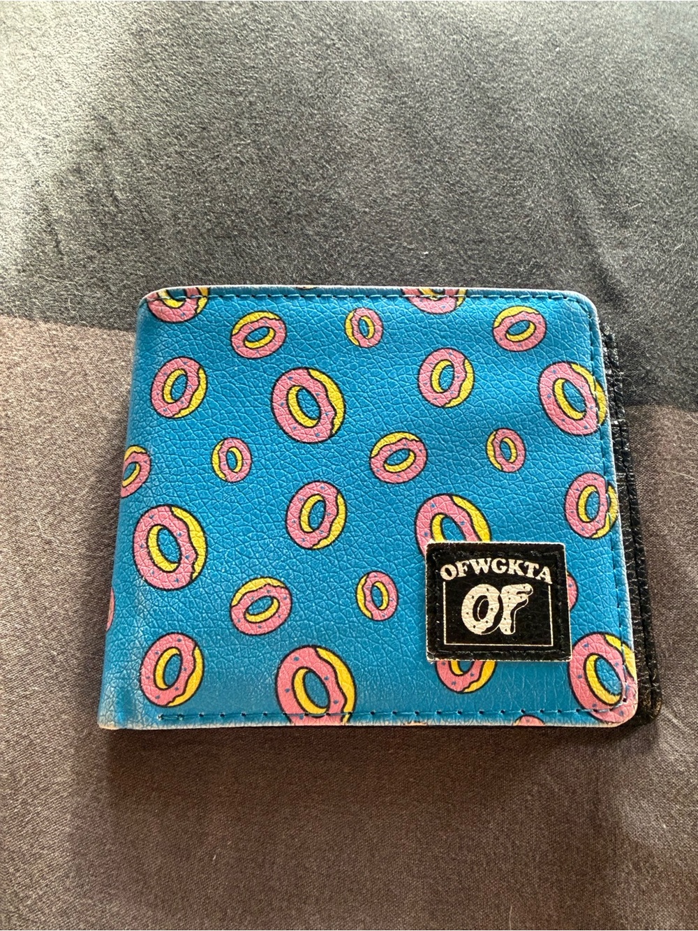 Odd Future Blue Wallet with Pink Donut Print